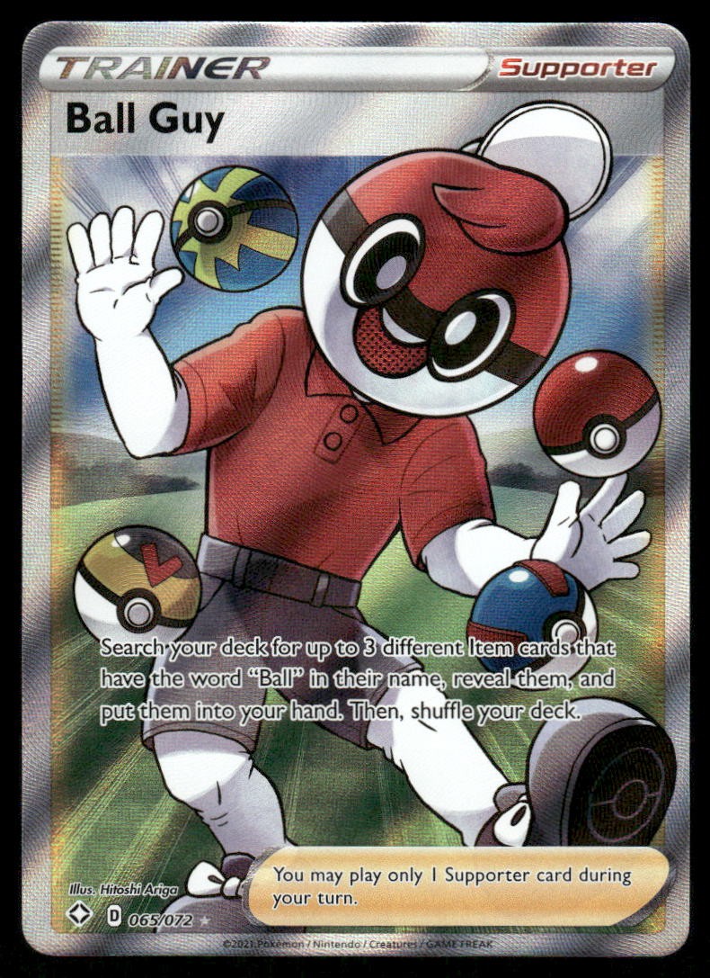 Pokemon Cards Ball Guy 065/072 Shining Fates Rare Ultra NM0