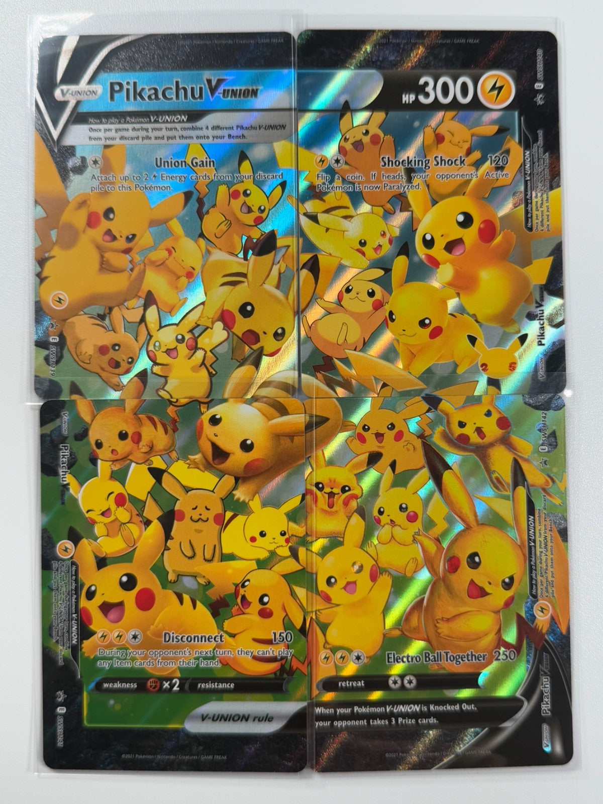 Pokémon Cards Pikachu VUNION SWSH139 140 141 142 Sword & Shield Promo Holo Rare0