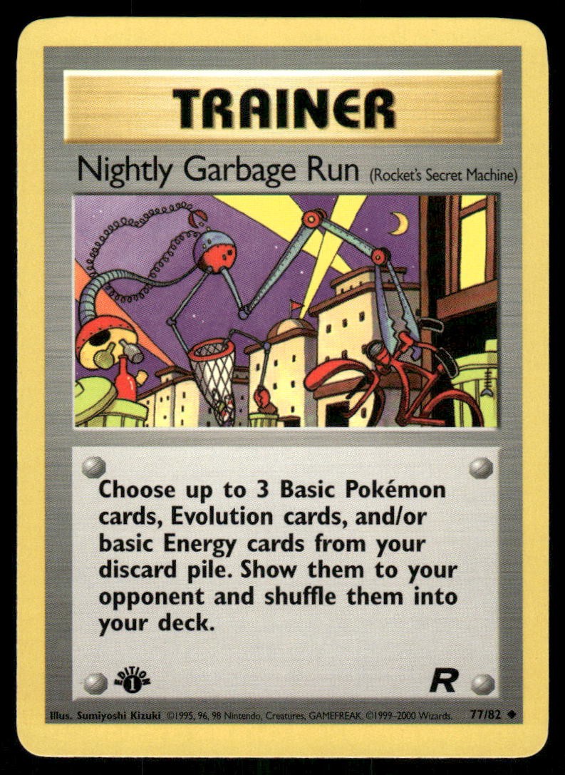 Pokemon Cards Nightly Garbage Run 77/82 1ST EDITION Team Rocket Uncommon LP0