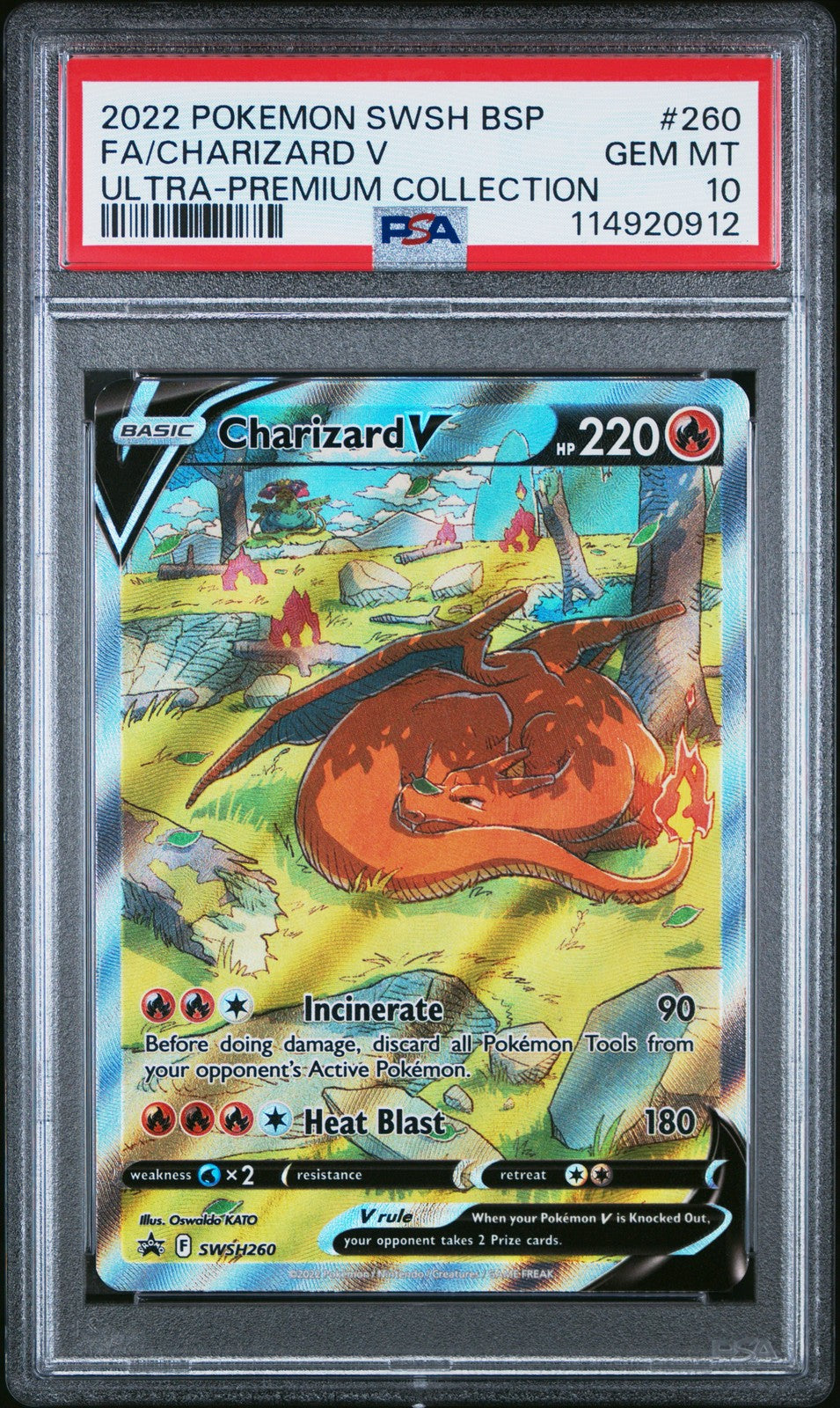 Pokemon Card Charizard V 260 Sword & Shield Ultra Premium Collection PSA 100