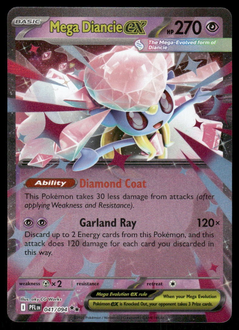 Pokemon Cards Mega Diancie ex 041/094 Phantasmal Flames Double Rare NM *10
