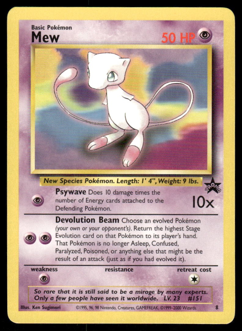 Pokemon Cards Mew 8 Wizards Black Star Promos WOTC Promo NM *50