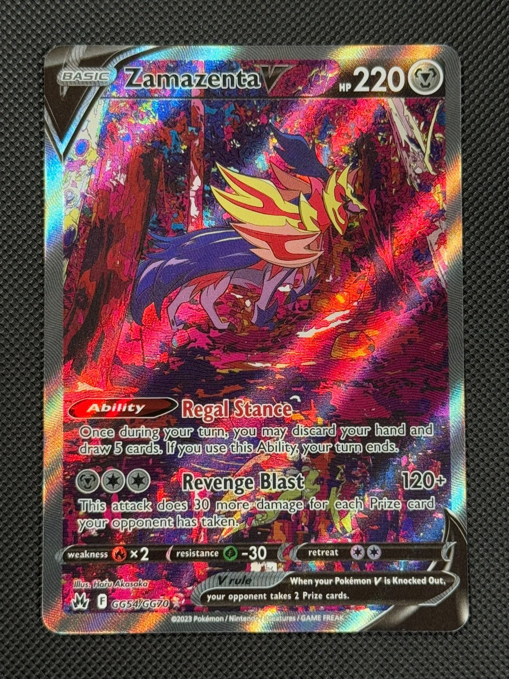 Zamazenta V GG54/GG70 Pokémon Card SWSH Crown Zenith Holo Rare0