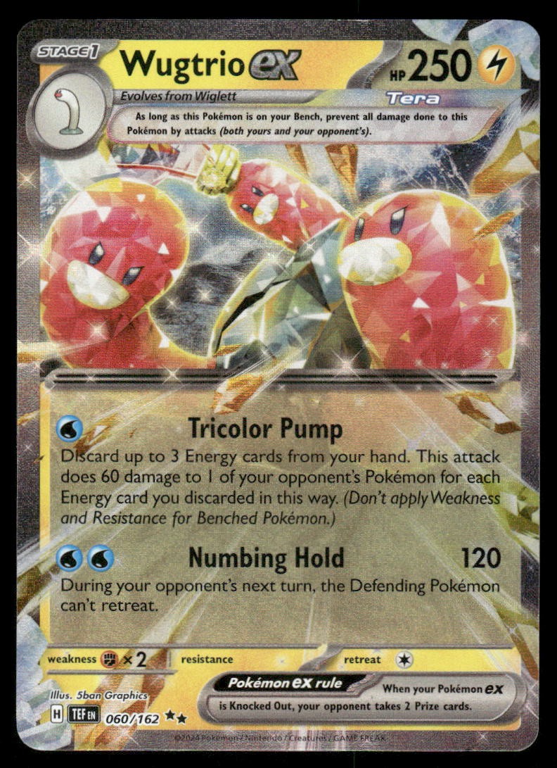 Pokemon Cards Wugtrio ex 060/162 Temporal Forces Double Rare NM0