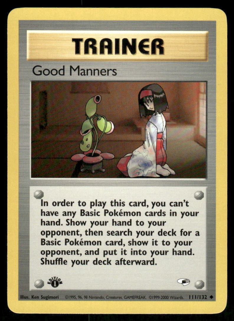 Pokemon Cards Good Manners 111/132 1ST EDITION Gym Heroes WOTC Uncommon NM0