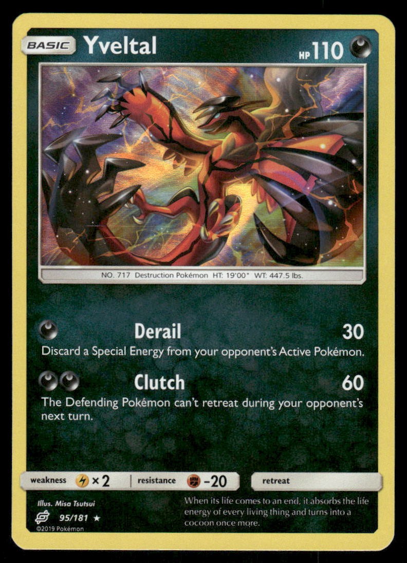 Pokemon Cards Yveltal 95/181 Team Up Sun & Moon Holo Rare NM0