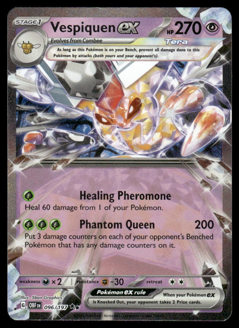 Pokemon Cards Vespiquen ex 096/197 Obsidian Flames Double Rare NM0