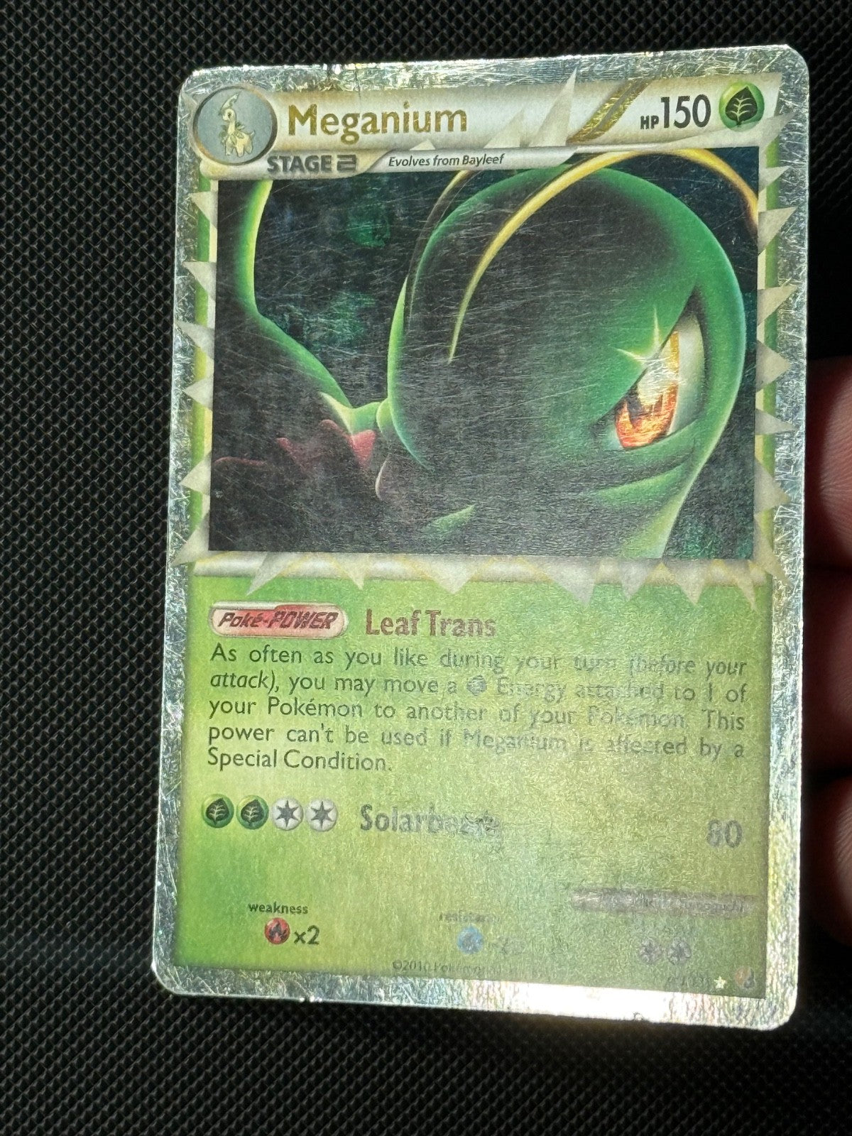 Meganium 109/123 Prime Pokémon Card Heartgold & Soulsilver Holo1