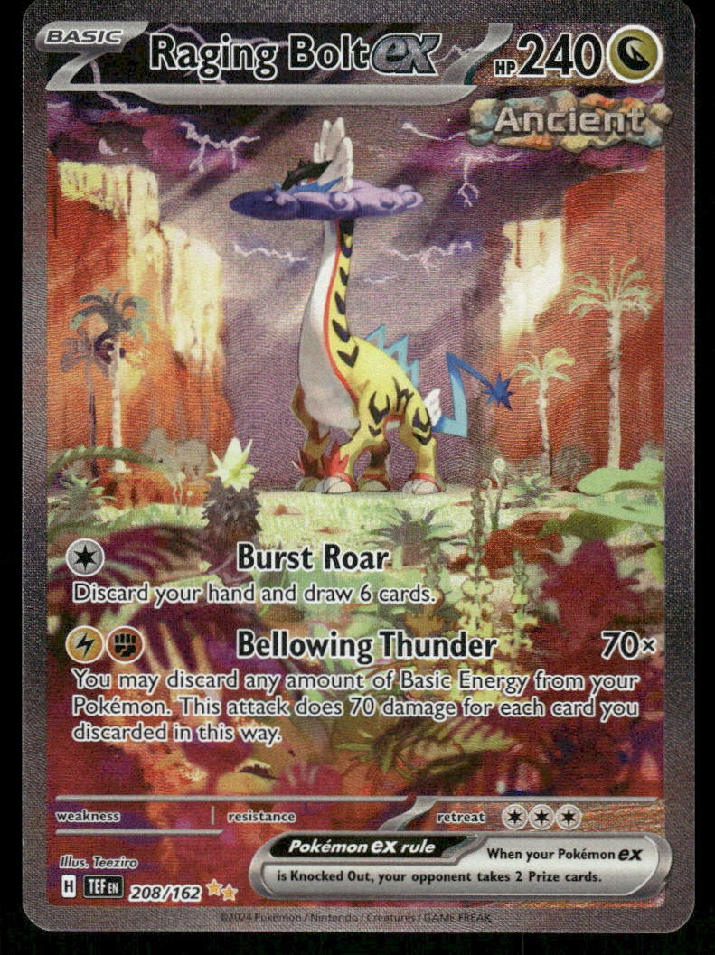 Pokemon Cards Raging Bolt ex 208/162 Temporal Forces NM0