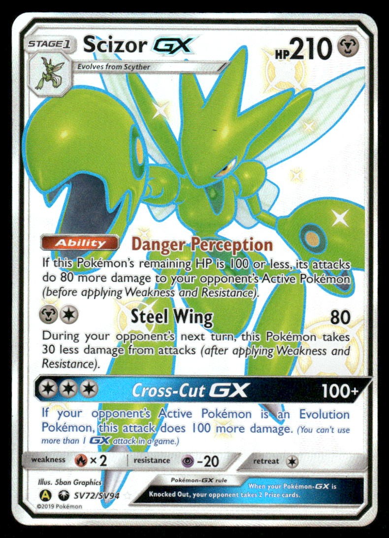 Pokemon Cards Scizor GX SV72/SV94 Hidden Fates Shiny Vault Rare Shiny GX NM *20
