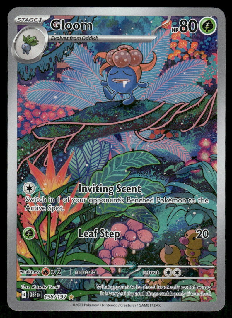 Pokemon Cards Gloom 198/197 Obsidian Flames Illustration Rare NM *10