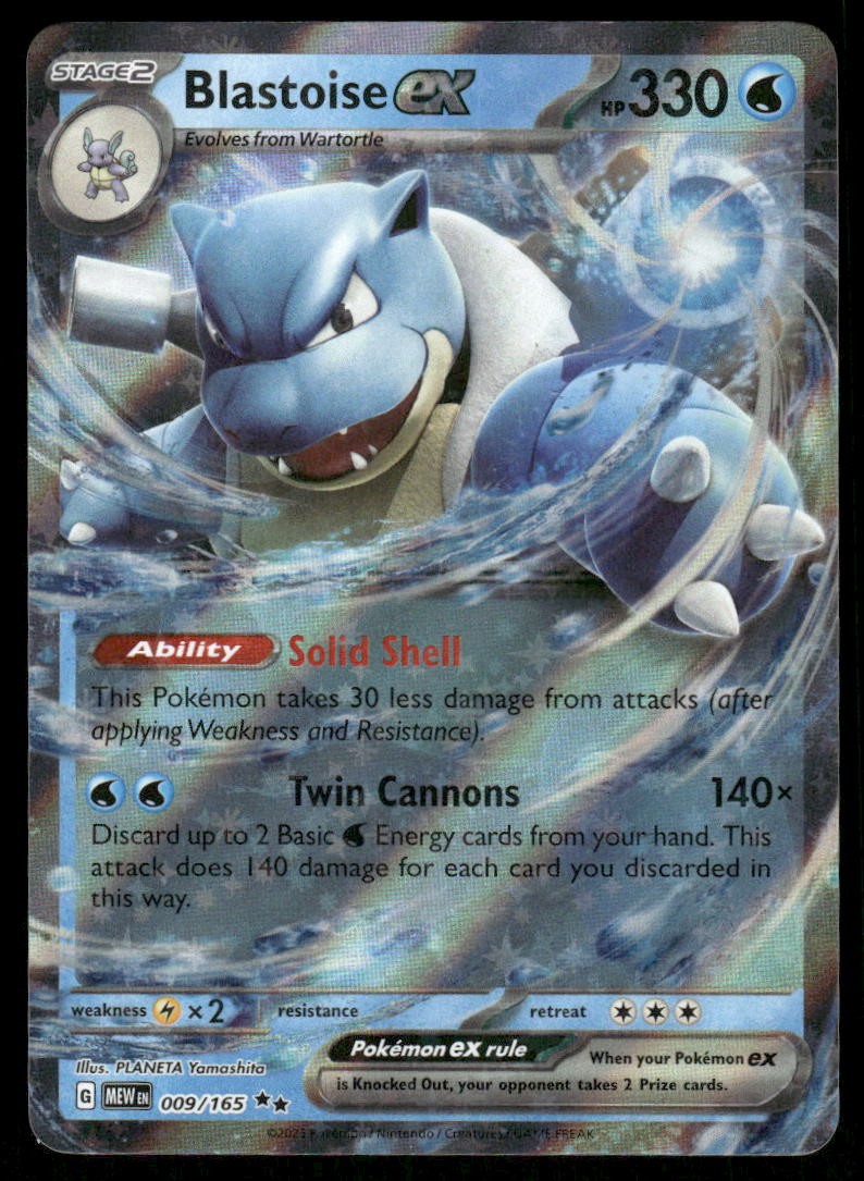 Pokemon Cards Blastoise ex 009/165 151 Double Rare NM *10