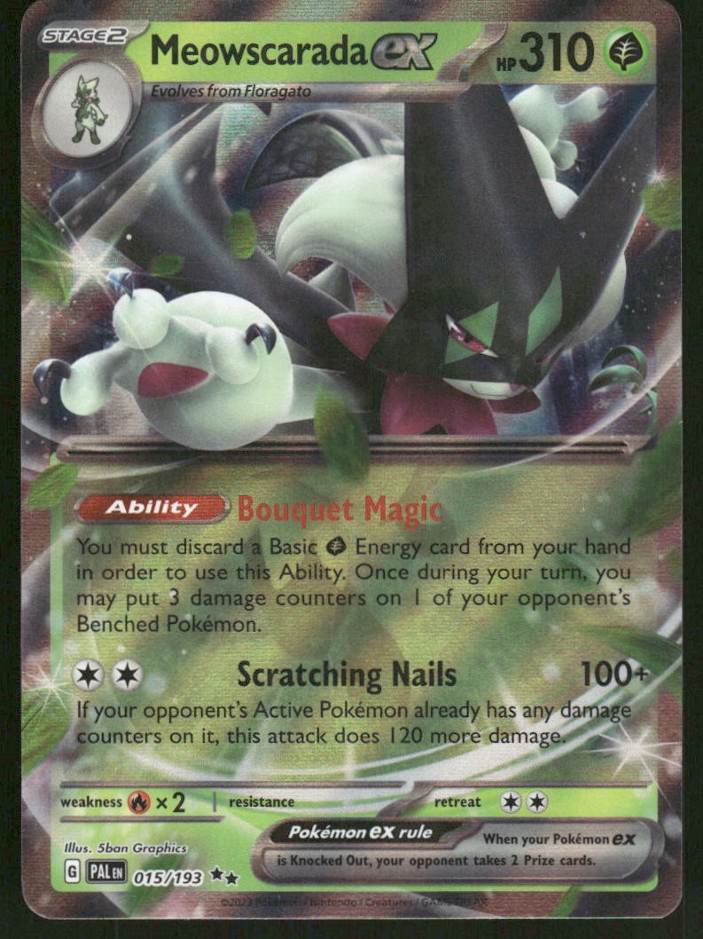 Pokemon Cards Meowscarada ex 015/193 Paldea Evolved Double Rare NM0