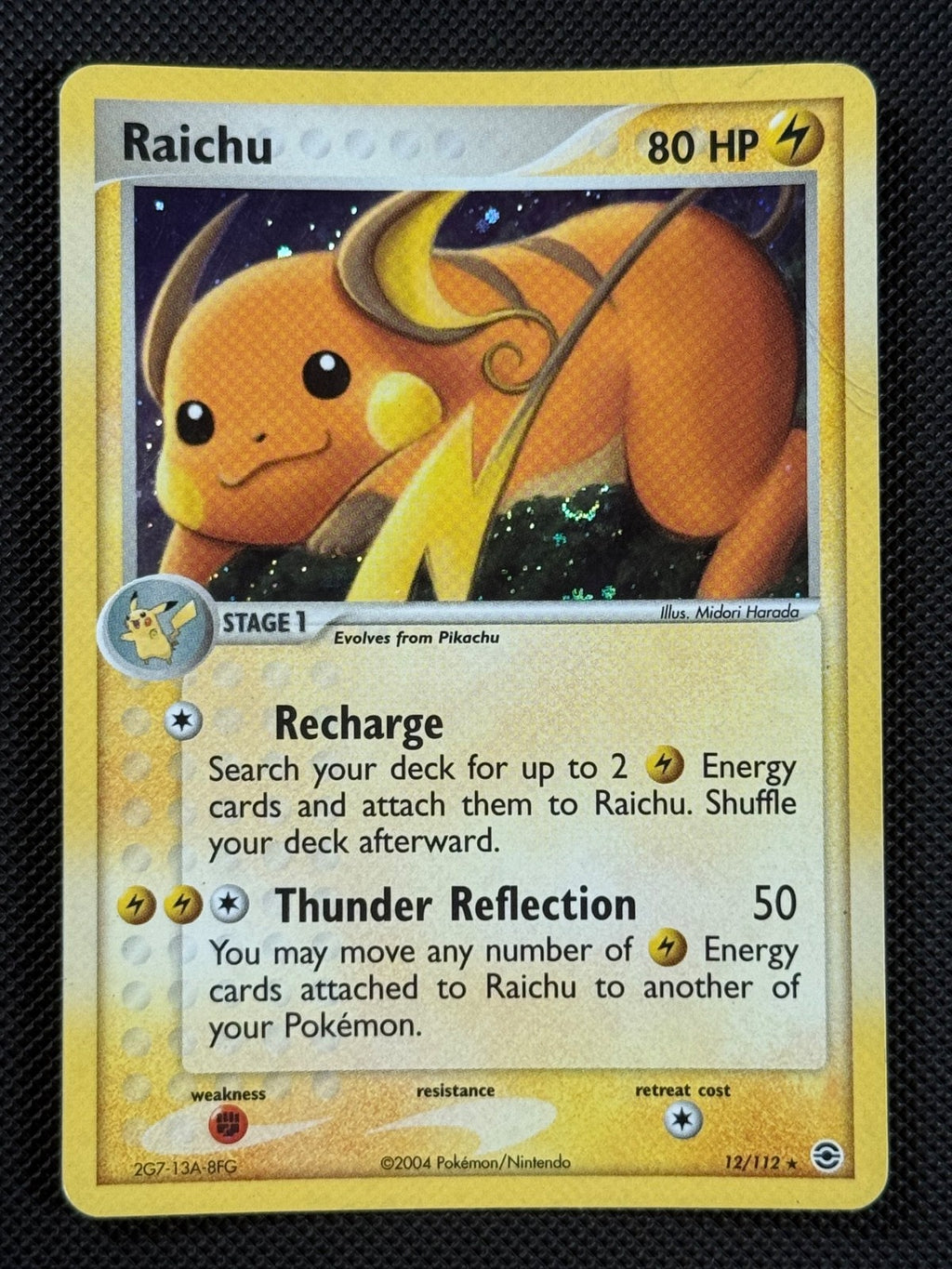 Raichu 12/112 HOLO Pokémon Card EX FireRed LeafGreen Holo Rare0