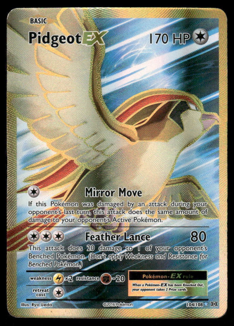 Pokemon Cards Pidgeot EX 104/108 Evolutions Rare Ultra NM0