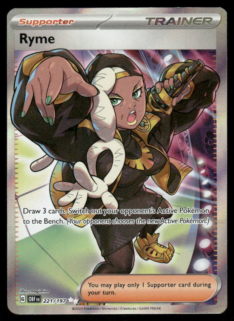 Pokemon Cards Ryme 221/197 Obsidian Flames Ultra Rare Full Art NM0