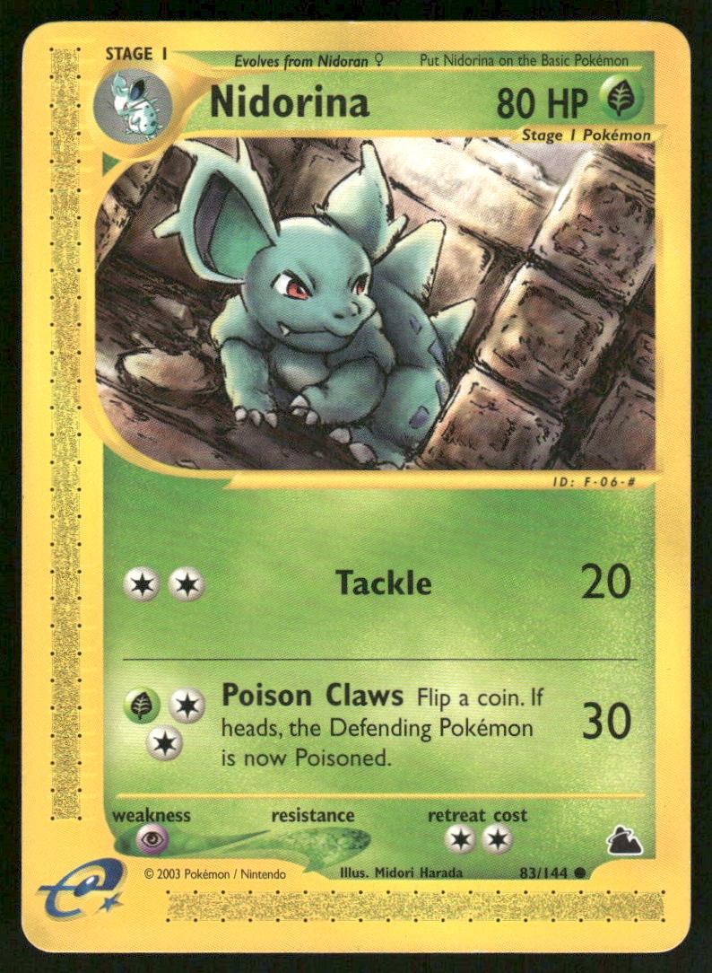 Pokemon Cards Nidorina 83/144 Skyridge Common NM0