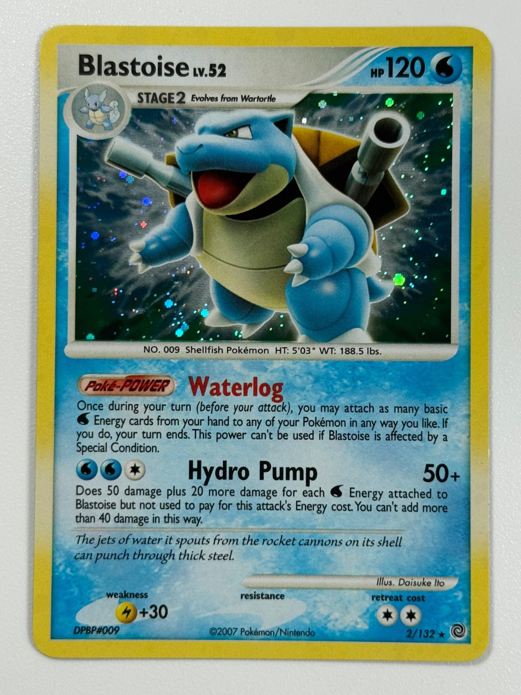Pokémon Cards Blastoise 2/132 Secret Wonders Diamond & Pearl Holo Rare0