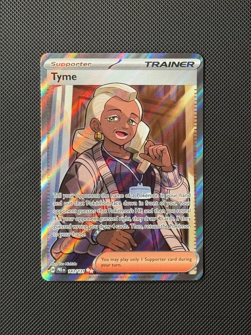 Tyme 143/131 UR Pokémon Card Prismatic Evolutions Holo NM0