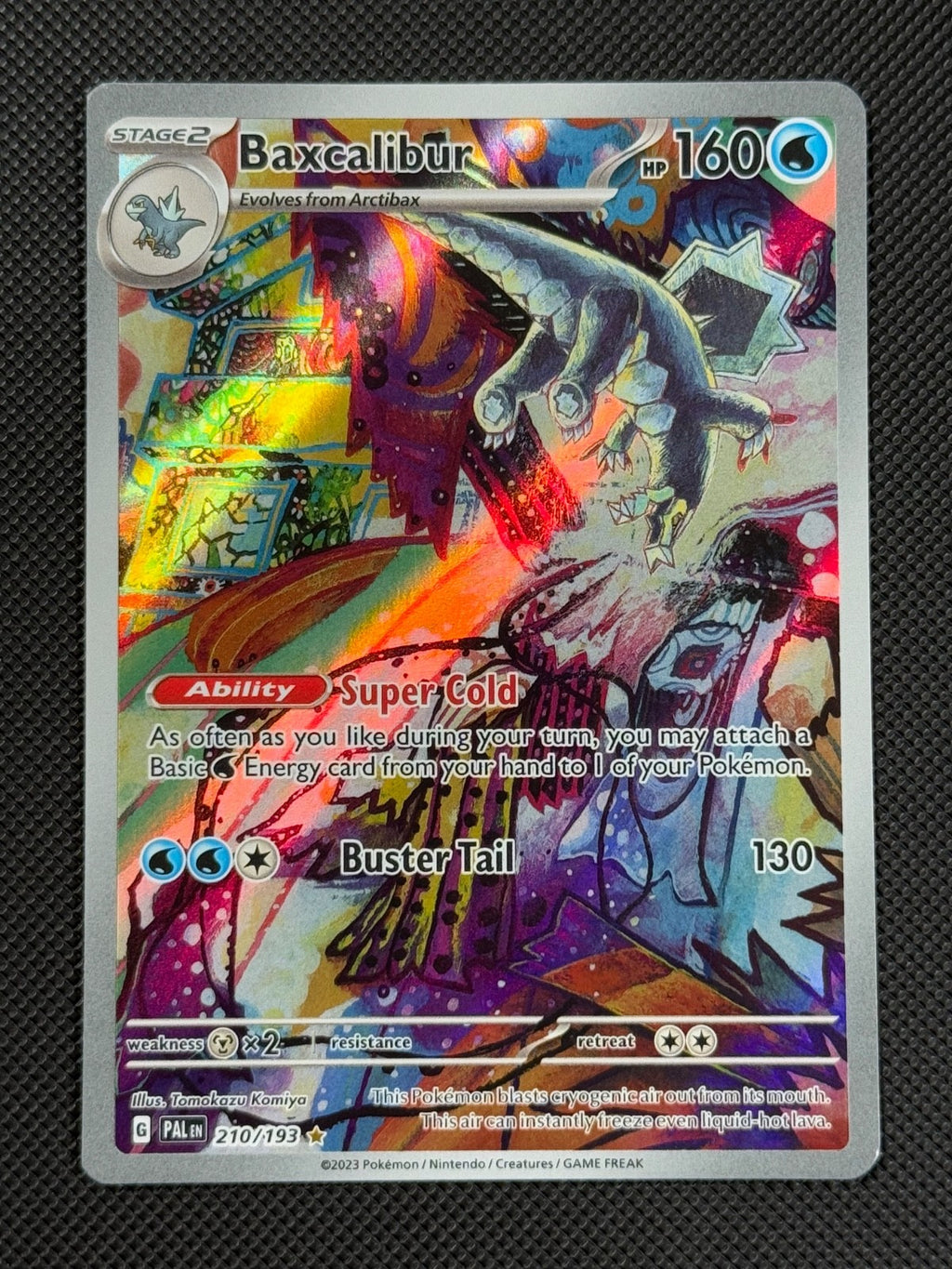 Baxcalibur 210/193 IR Pokémon Card S&V Paldea Evolved Holo Rare0