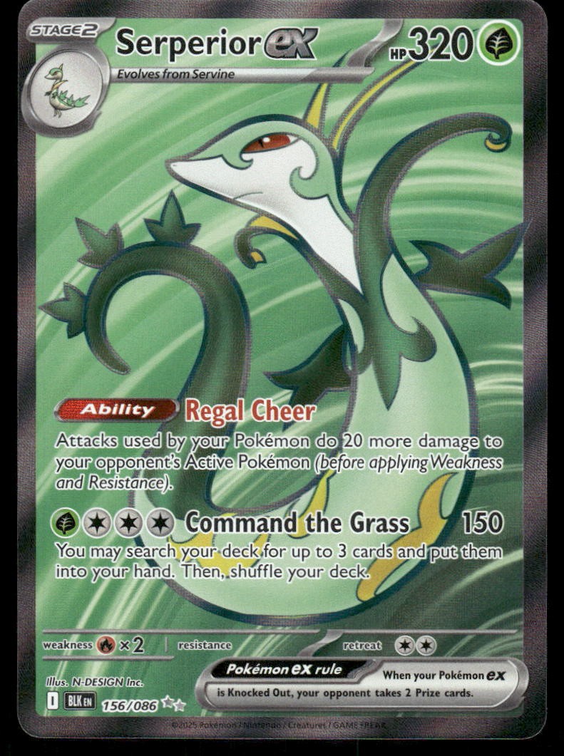 Pokemon Cards Serperior ex 156/086 Black Bolt Ultra Rare NM0