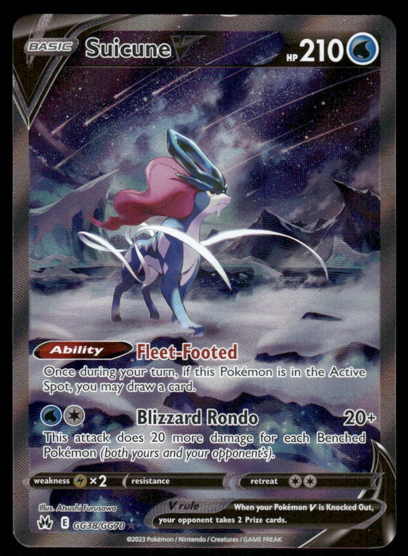 Pokemon Cards Suicune V GG38/GG70 Crown Zenith Galarian Gallery Holo Rare NM *20