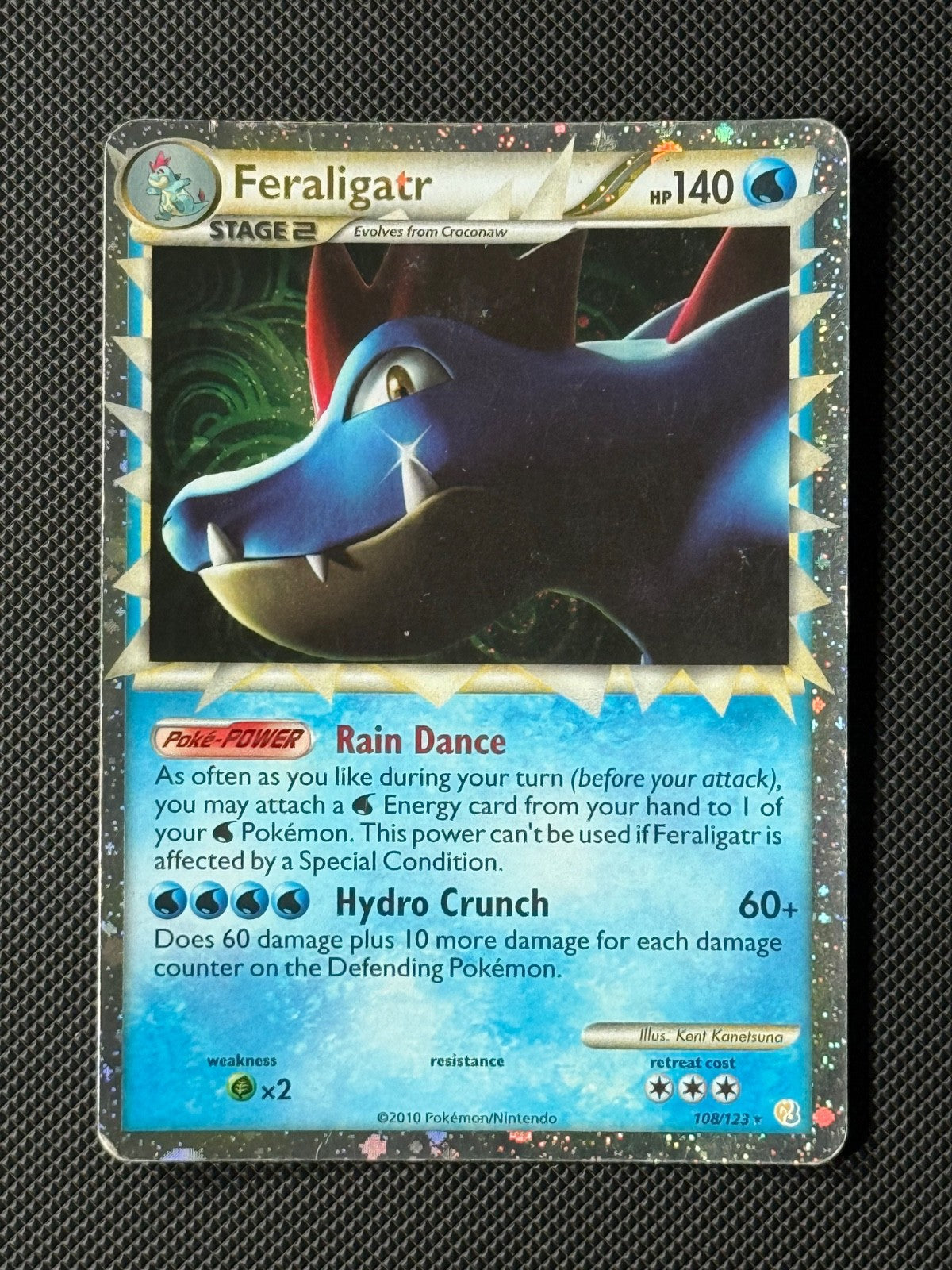 Feraligatr 108/123 Prime Pokémon Card Heartgold And Soulsilver Ultra Rare Holo0