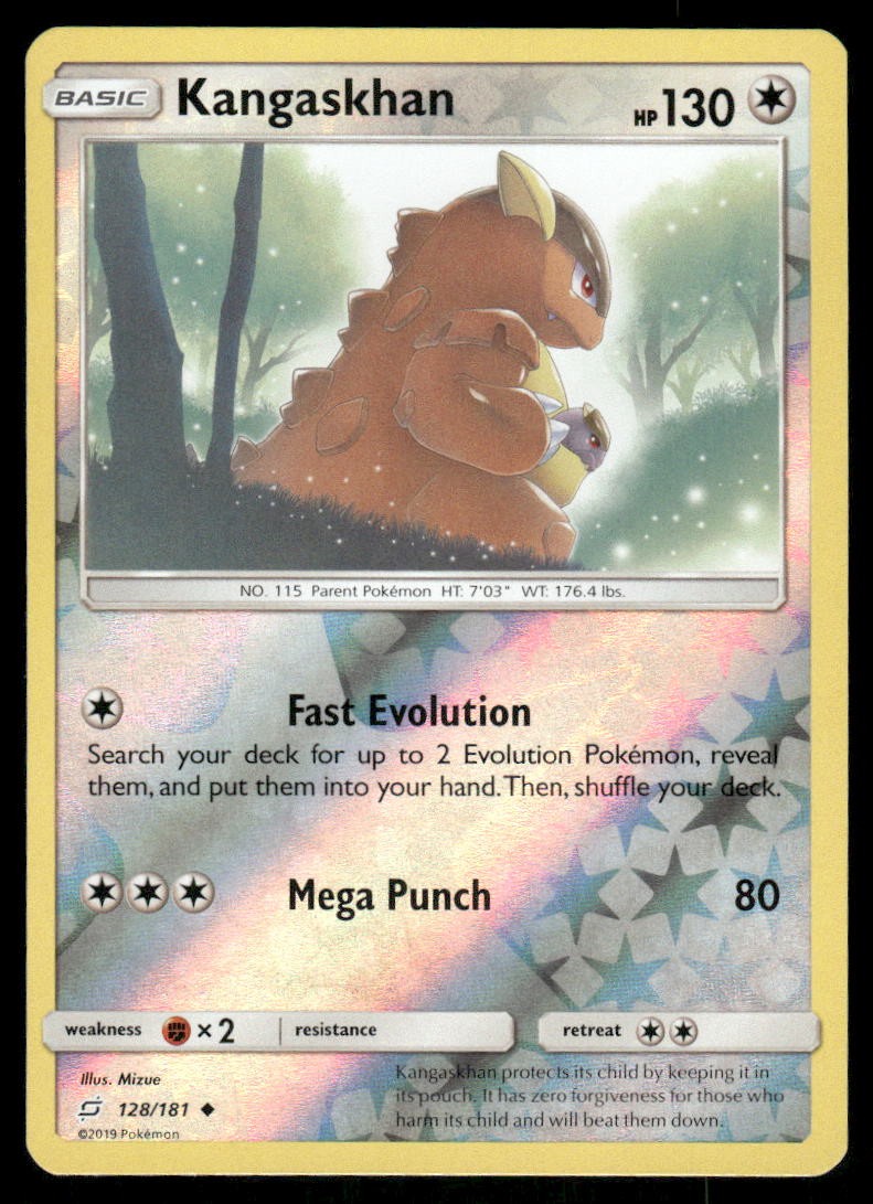 Pokemon Cards Kangaskhan 128/181 Reverse Holo Team Up Sun & Moon NM0