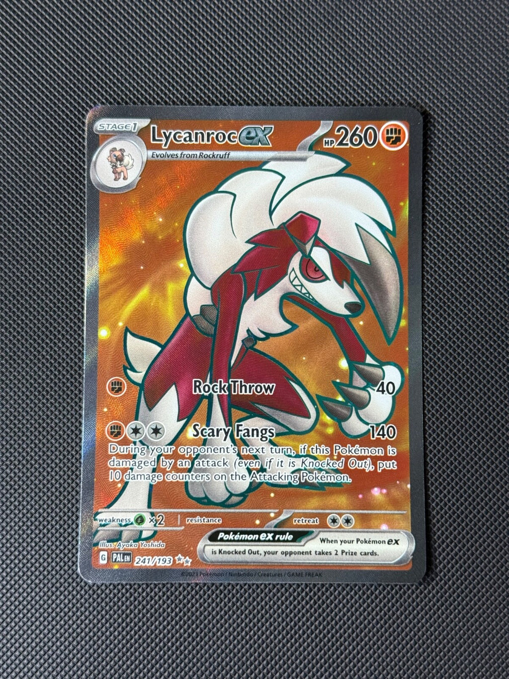 Lycanroc ex 241/193 UR Pokémon Card Paldea Evolved Full Art Holo NM0