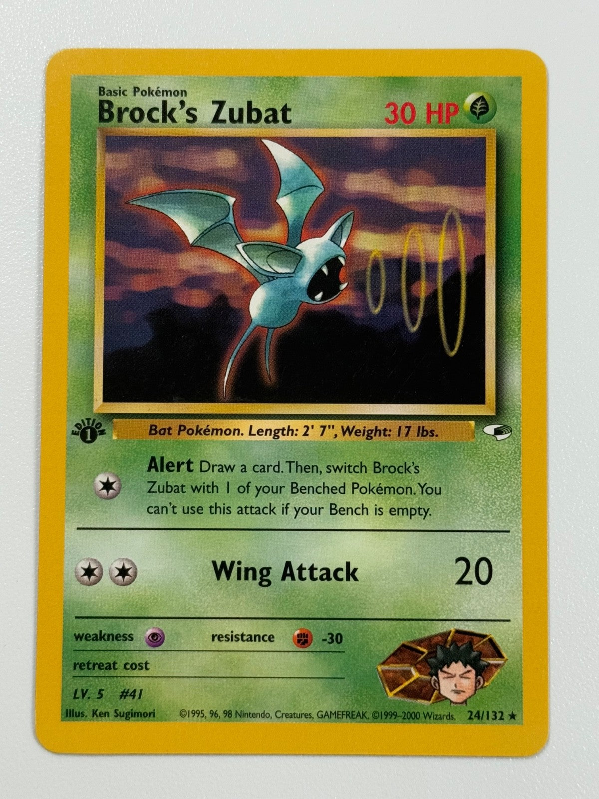 Pokémon Cards Brock's Zubat 24/132 1ST EDITION Gym Heroes WOTC Non Holo Rare0