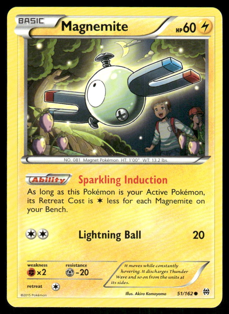 Pokemon Cards Magnemite 51/162 BREAKthrough XY Common NM0