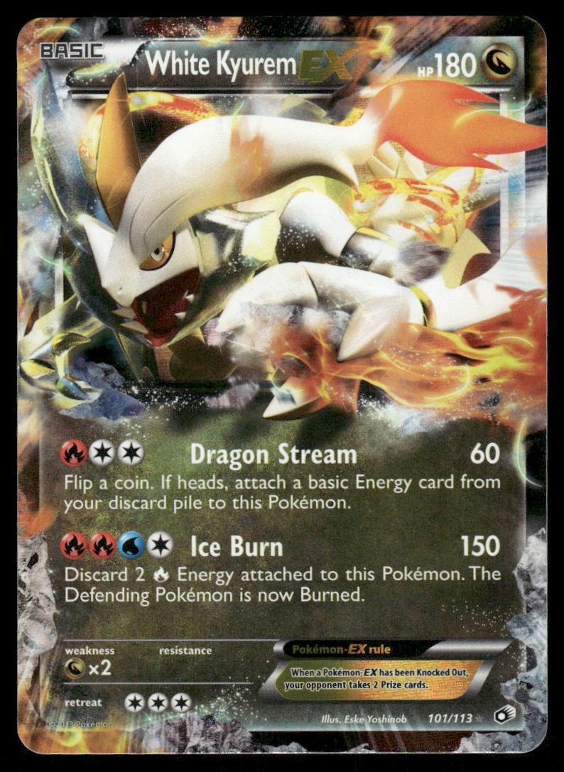 Pokemon Cards White Kyurem EX 101/113 Legendary Treasures Holo Rare EX NM0