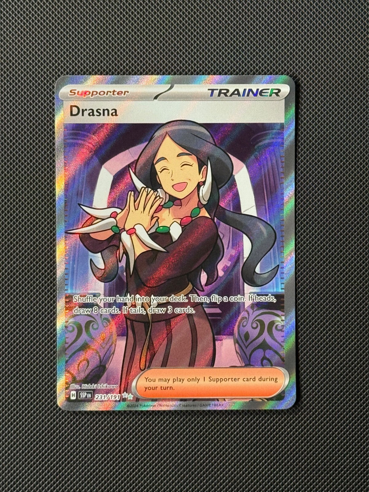 Drasna 231/191 Pokémon Card Sv08: Surging Sparks Holo NM0