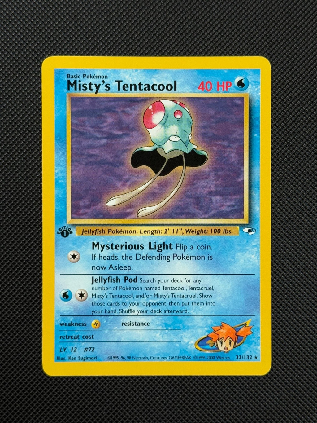 Pokémon Cards Misty's Tentacool 32/132 1ST EDITION Gym Heroes WOTC Non Holo Rare1