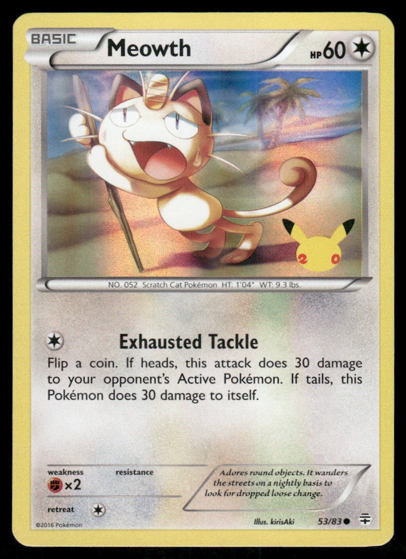 Pokemon Cards Meowth 53/83 Celebrations0