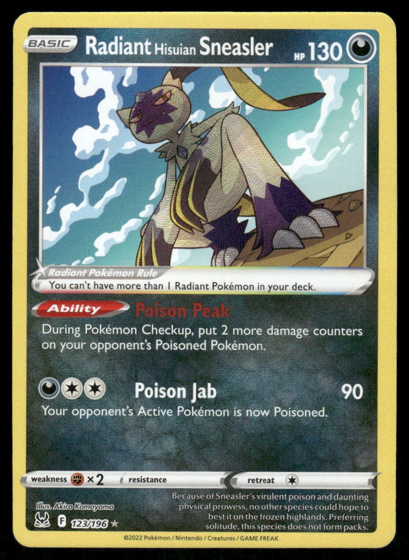 Pokemon Cards Radiant Hisuian Sneasler 123/196 Lost Origin Radiant Rare NM0