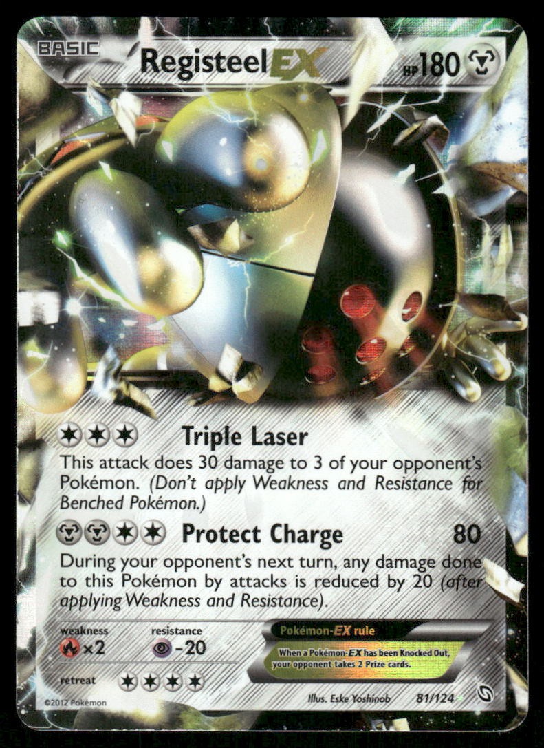 Pokemon Cards Registeel EX 81/124 Dragons Exalted Holo Rare EX LP0