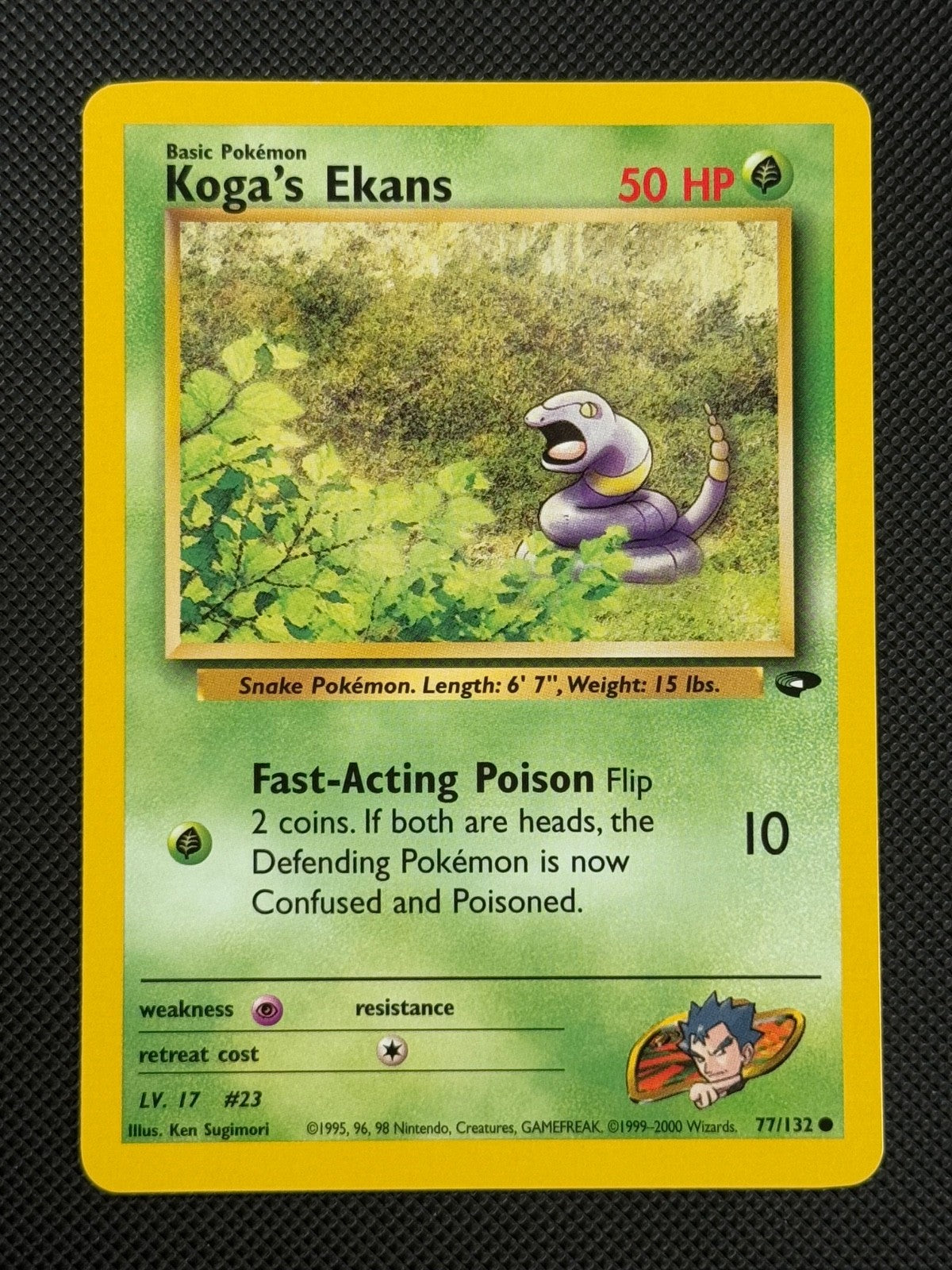 Koga's Ekans 77/132 REGULAR Pokémon Card WOTC Gym Challenge Common0