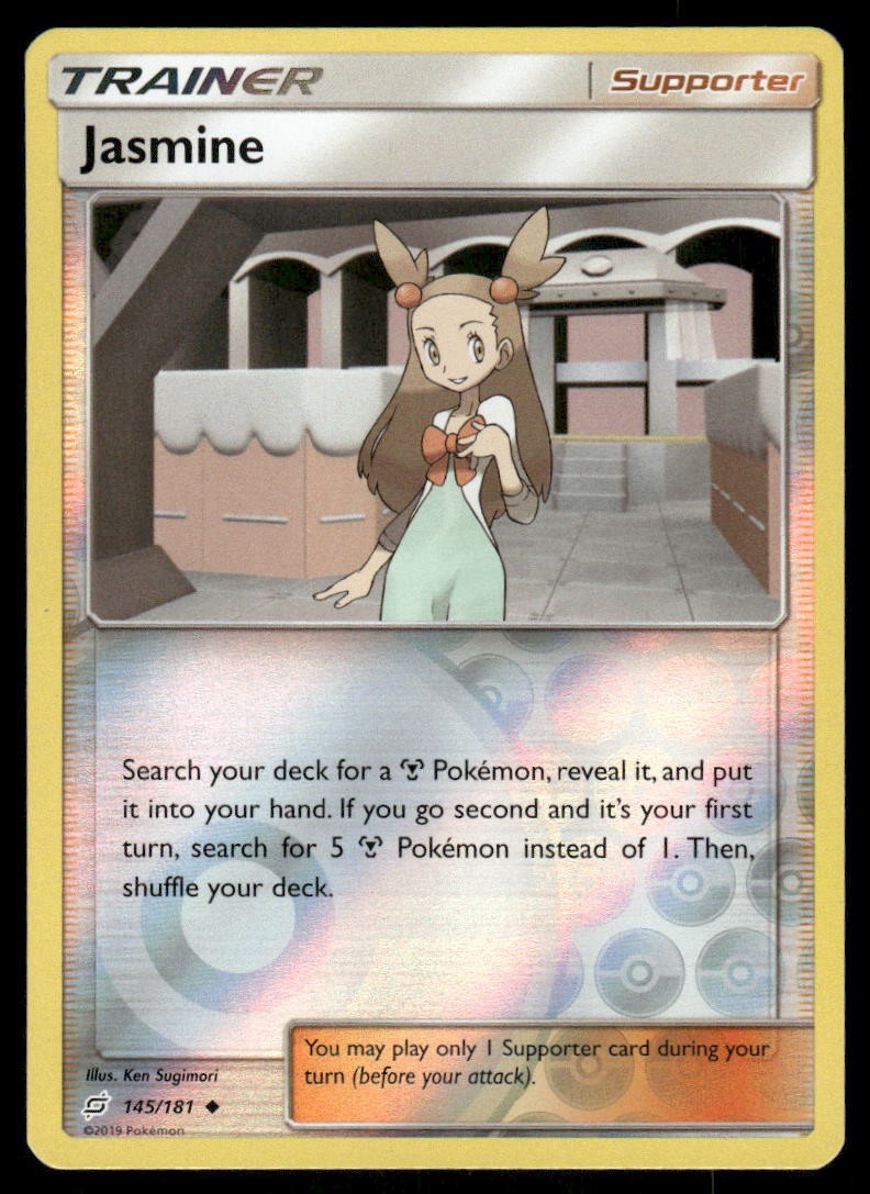 Pokemon Cards Jasmine 145/181 Reverse Holo Team Up Sun & Moon NM0