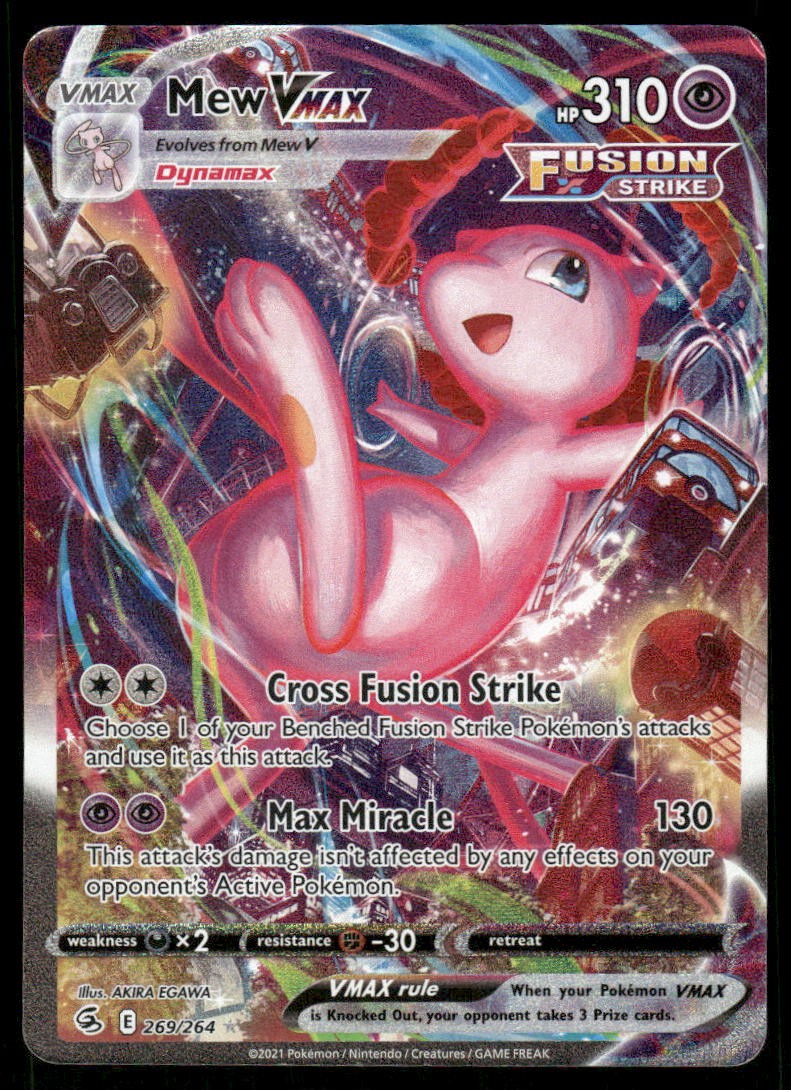 Pokemon Cards Mew VMAX 269/264 Fusion Strike Alternate Art HP0