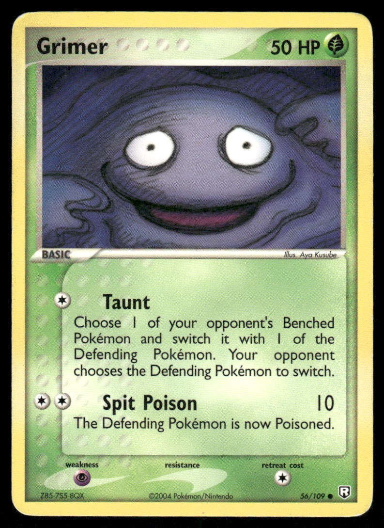 Pokemon Cards Grimer 56/109 Team Rocket Returns Common LP0