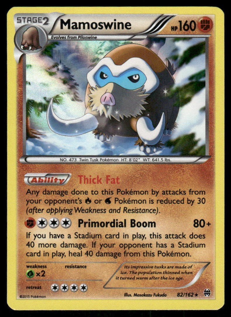 Pokemon Cards Mamoswine 82/162 BREAKthrough XY Holo Rare NM0
