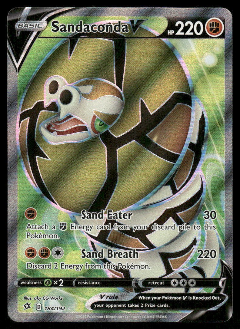 Pokemon Cards Sandaconda V 184/192 Rebel Clash Rare Ultra NM0