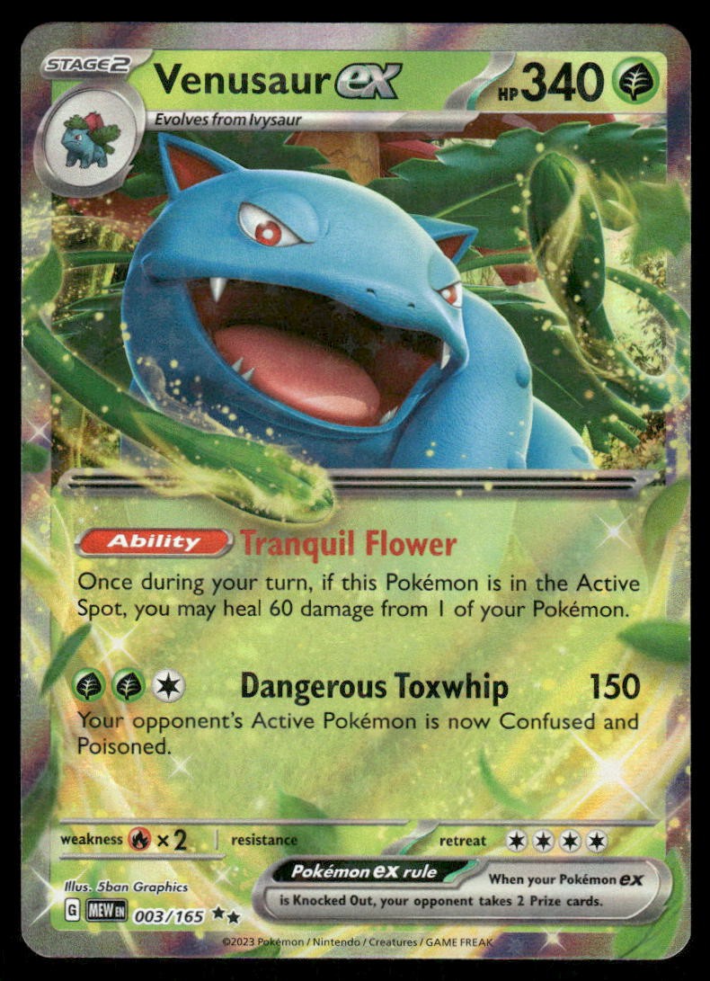 Pokemon Cards Venusaur ex 003/165 151 Double Rare NM *20