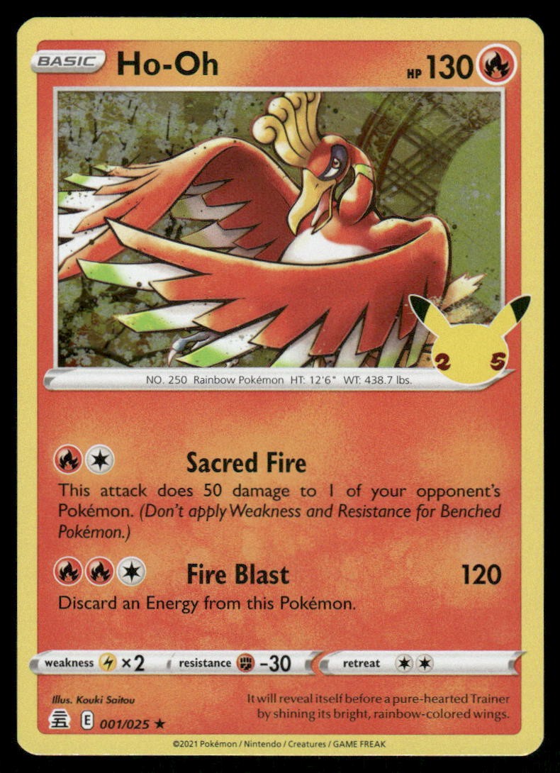 Pokemon Cards Ho-Oh 001/025 Celebrations Rare NM *10