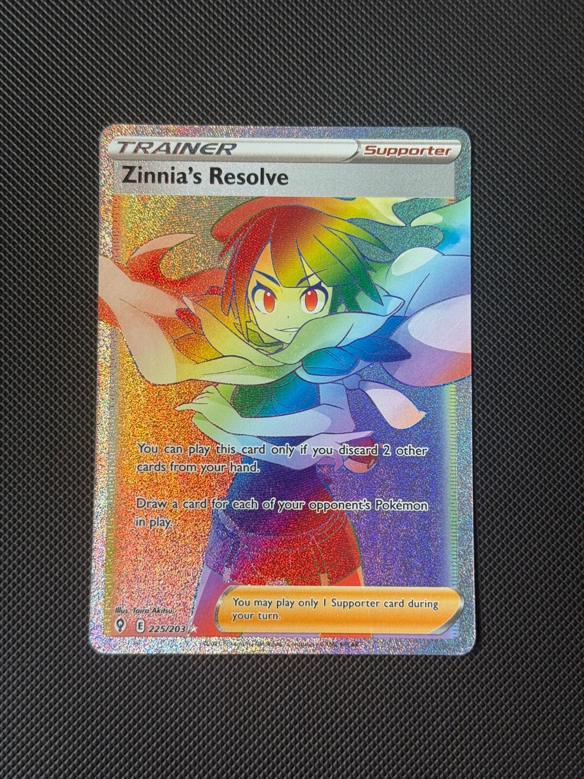 Zinnia's Resolve 225/203 Rainbow Rare Pokémon Card Evolving Skies NM0