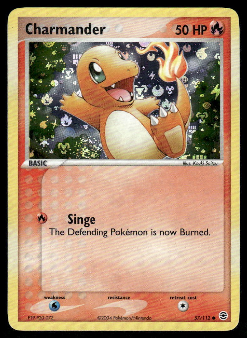 Pokemon Cards Charmander 57/112 Reverse Holo FireRed & LeafGreen Common NM0