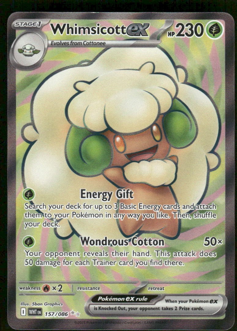 Pokemon Cards Whimsicott ex 157/086 White Flare Ultra Rare NM0