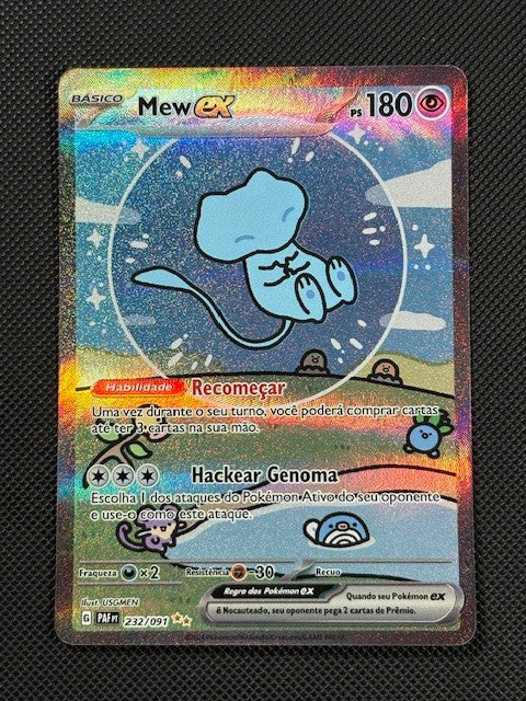 Mew ex 232/091 SPECIAL ILLUSTRATION RARE Portuguese Paldean Fates Bubble Mew"NM0