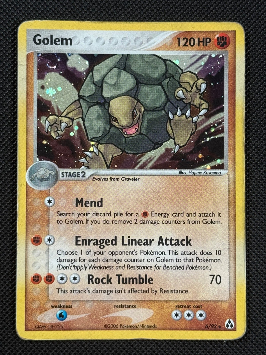 Golem 6/92 HOLO Pokémon Card EX Legend Maker Rare *20